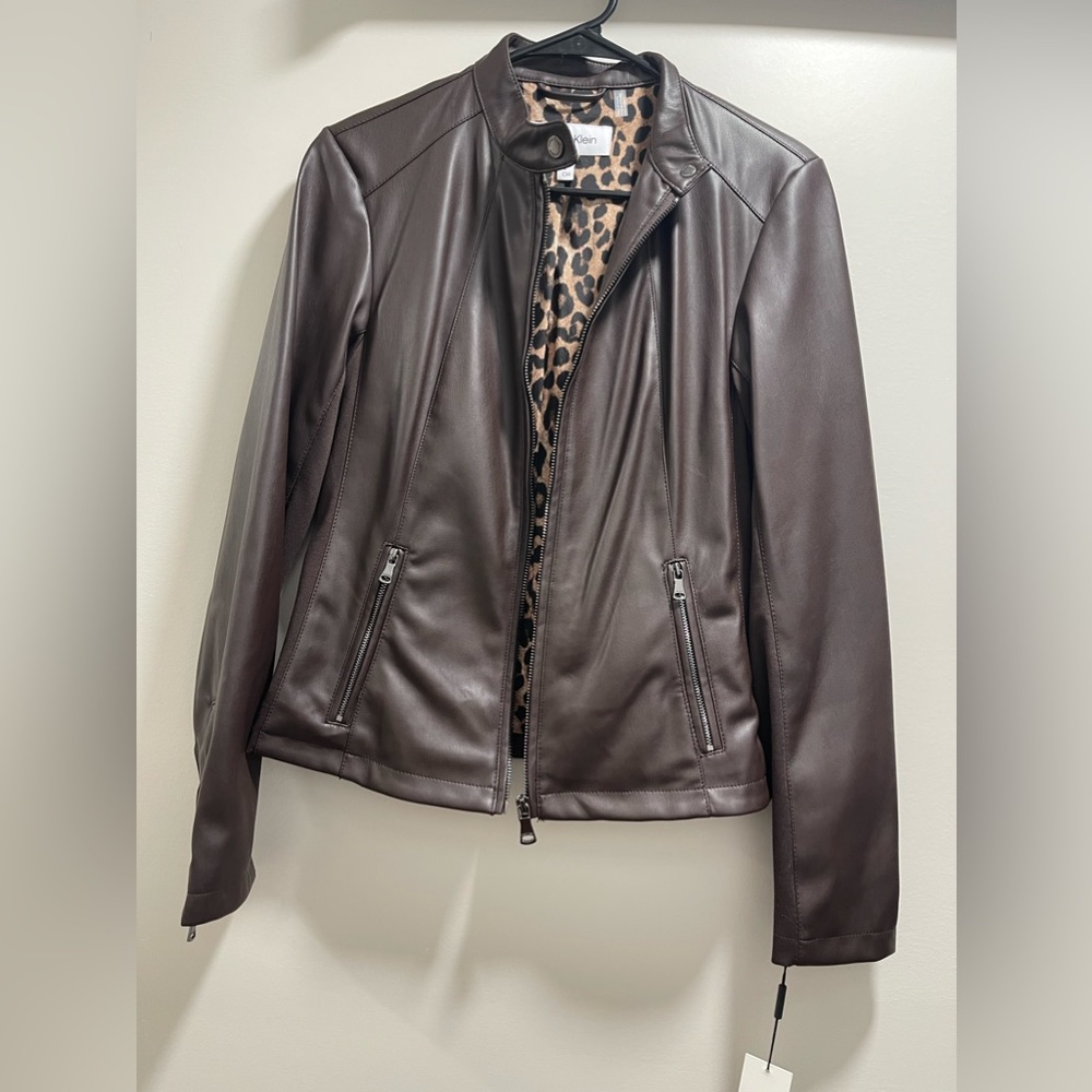 Calvin Klein leather Moto jacket